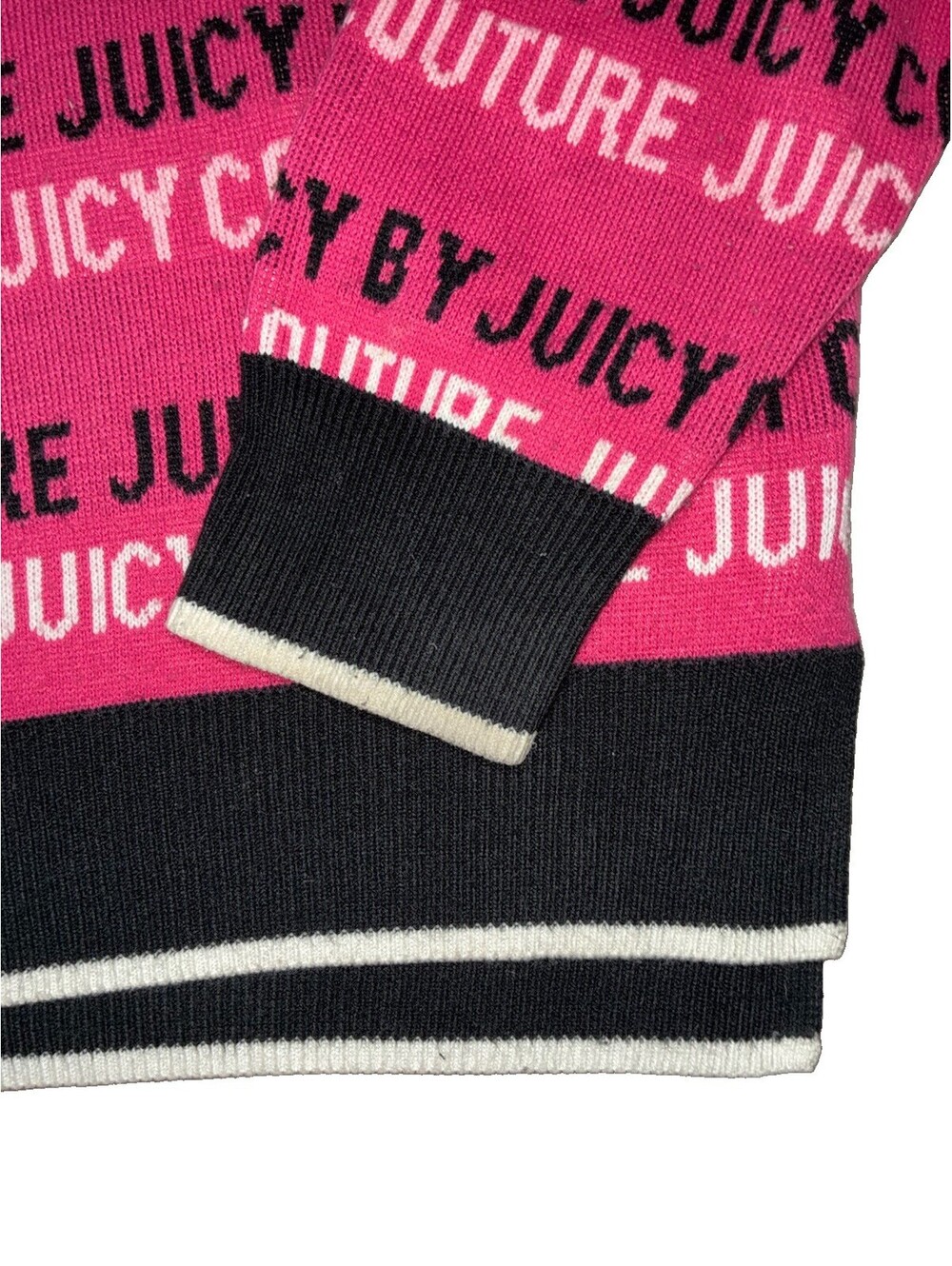 Juicy Couture Women’s Pink Logo Knit Acrylic Crewneck Pullover Sweater XL - Picture 6 of 9